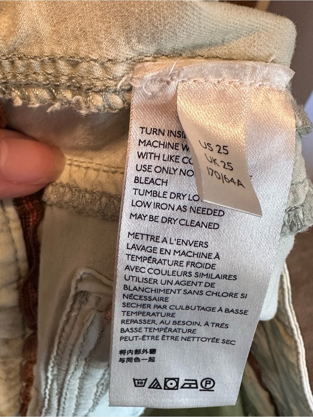 Anthropologie THE WANDERER Cargo Pants with Blue Tie-Dye Accents - Size 25 - Picture 8 of 11